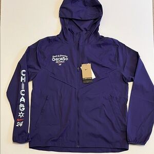 Nike Chicago Marathon Running Jacket Mens M full zip UV hood Repel FV6203 $125